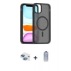 MARSİLYAN™- iPhone 11 Kılıf Siluet Minimal Prime - Siyah Joko Magic 5D Cam + Pers Alüminyum Kamera Lens - GI