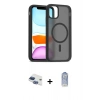 MARSİLYAN™- iPhone 11 Kılıf Siluet Minimal Prime - Siyah Joko Magic 5D Cam + Pers Alüminyum Kamera Lens - LT