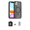 MARSİLYAN™- iPhone 11 Kılıf Siluet Minimal Prime - Siyah Joko Magic 5D Cam + PVD Metal Kamera Lens - SH