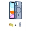 MARSİLYAN™- iPhone 11 Kılıf Siluet Minimal Prime - Siyah Joko Magic 5D Cam + Rainbow Kamera Lens Koruma Cam - KI