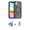 MARSİLYAN™- iPhone 11 Kılıf Siluet Minimal Prime - Siyah Joko Magic 5D Cam + Raze Metal Kamera Lens - KI