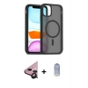 MARSİLYAN™- iPhone 11 Kılıf Siluet Minimal Prime - Siyah Joko Magic 5D Cam + Raze Metal Kamera Lens - SH
