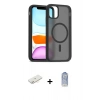 MARSİLYAN™- iPhone 11 Kılıf Siluet Minimal Prime - Siyah Joko Magic 5D Cam + Renkli Kamera Lens Koruma Cam - SI