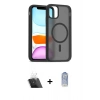 MARSİLYAN™- iPhone 11 Kılıf Siluet Minimal Prime - Siyah Joko Magic 5D Cam + Şeffaf Kamera Lens Koruma Cam