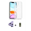MARSİLYAN™- iPhone 11 Kılıf Siluet Minimal Prime - Siyah Joko Magic 5D Hayalet Cam + Mor Raze Metal Kamera Lens