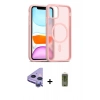 MARSİLYAN™- iPhone 11 Kılıf Siluet Minimal Prime - Siyah Joko Magic 5D Hayalet Cam + Mor Raze Metal Kamera Lens