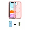 MARSİLYAN™- iPhone 11 Kılıf Siluet Minimal Prime - Siyah Joko Magic 5D Hayalet Cam + Neon Fosforlu Kamera Lens - YL
