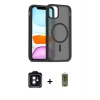 MARSİLYAN™- iPhone 11 Kılıf Siluet Minimal Prime - Siyah Joko Magic 5D Hayalet Cam + PVD Metal Kamera Lens - SH