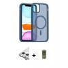 MARSİLYAN™- iPhone 11 Kılıf Siluet Minimal Prime - Siyah Joko Magic 5D Hayalet Cam + Raze Metal Kamera Lens - GS