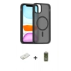 MARSİLYAN™- iPhone 11 Kılıf Siluet Minimal Prime - Siyah Joko Magic 5D Hayalet Cam + Renkli Kamera Lens Koruma Cam - TU