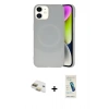 MARSİLYAN™- iPhone 11 Kılıf Ufuk Serisi - Şeffaf Pasifik Cam Ekran Koruyucu + Pers Alüminyum Kamera Lens - GD