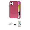 MARSİLYAN™- iPhone 11 Kılıf Ufuk Serisi - Şeffaf Pasifik Cam Ekran Koruyucu + Renkli Kamera Lens Koruma Cam - SI