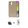 MARSİLYAN™- iPhone 11 Kılıf Ufuk Serisi - Şeffaf Pasifik Cam Ekran Koruyucu + Kamera Lens Koruma Cam - SF