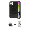 MARSİLYAN™- iPhone 11 Kılıf Ufuk Serisi - Şeffaf Pasifik Cam Ekran Koruyucu + Kamera Lens Koruma Cam - SF
