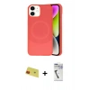MARSİLYAN™- iPhone 11 Kılıf Ufuk Serisi - Şeffaf Uv Polymer Nano Ekran Koruyucu + Rainbow Kamera Lens Koruma Cam - KI