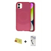 MARSİLYAN™- iPhone 11 Kılıf Ufuk Serisi - Şeffaf Uv Polymer Nano Ekran Koruyucu + Rainbow Kamera Lens Koruma Cam - KI
