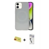 MARSİLYAN™- iPhone 11 Kılıf Ufuk Serisi - Şeffaf Uv Polymer Nano Ekran Koruyucu + Rainbow Kamera Lens Koruma Cam - KI