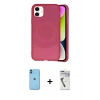 MARSİLYAN™- iPhone 11 Kılıf Ufuk Serisi - Şeffaf Uv Polymer Nano Ekran Koruyucu + Neon Fosforlu Kamera Lens - MI