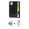 MARSİLYAN™- iPhone 11 Kılıf Ufuk Serisi - Şeffaf Uv Polymer Nano Ekran Koruyucu + Raze Metal Kamera Lens - MI