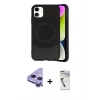 MARSİLYAN™- iPhone 11 Kılıf Ufuk Serisi - Şeffaf Uv Polymer Nano Ekran Koruyucu + Raze Metal Kamera Lens - MR