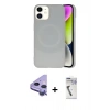 MARSİLYAN™- iPhone 11 Kılıf Ufuk Serisi - Şeffaf Uv Polymer Nano Ekran Koruyucu + Raze Metal Kamera Lens - MR