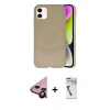 MARSİLYAN™- iPhone 11 Kılıf Ufuk Serisi - Şeffaf Uv Polymer Nano Ekran Koruyucu + Raze Metal Kamera Lens - SH