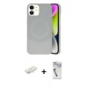 MARSİLYAN™- iPhone 11 Kılıf Ufuk Serisi - Şeffaf Uv Polymer Nano Ekran Koruyucu + Renkli Kamera Lens Koruma Cam - SI