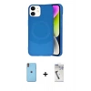 MARSİLYAN™- iPhone 11 Kılıf Ufuk Serisi - Şeffaf Uv Polymer Nano Ekran Koruyucu + Neon Fosforlu Kamera Lens - TU