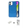 MARSİLYAN™- iPhone 11 Kılıf Ufuk Serisi - Şeffaf Uv Polymer Nano Ekran Koruyucu + Turuncu Renkli Kamera Lens Koruma Cam