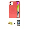 MARSİLYAN™- iPhone 11 Kılıf Ufuk Serisi - Siyah 34D Hayalet Izgaralı Cam + Rainbow Kamera Lens Koruma Cam - KI