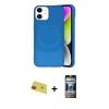MARSİLYAN™- iPhone 11 Kılıf Ufuk Serisi - Siyah 34D Hayalet Izgaralı Cam + Rainbow Kamera Lens Koruma Cam - KI