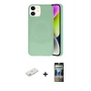 MARSİLYAN™- iPhone 11 Kılıf Ufuk Serisi - Siyah 34D Hayalet Izgaralı Cam + Renkli Kamera Lens Koruma Cam - TU