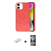 MARSİLYAN™- iPhone 11 Kılıf Ufuk Serisi - Siyah 34D Hayalet Izgaralı Cam + Renkli Kamera Lens Koruma Cam - TU