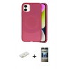 MARSİLYAN™- iPhone 11 Kılıf Ufuk Serisi - Siyah 34D Hayalet Izgaralı Cam + Renkli Kamera Lens Koruma Cam - TU