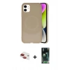 MARSİLYAN™- iPhone 11 Kılıf Ufuk Serisi - Siyah 360 Mat Full Body Arka Koruyucu + Pers Alüminyum Kamera Lens - KI