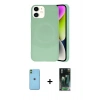 MARSİLYAN™- iPhone 11 Kılıf Ufuk Serisi - Siyah 360 Mat Full Body Arka Koruyucu + Neon Fosforlu Kamera Lens - YL