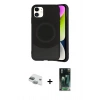 MARSİLYAN™- iPhone 11 Kılıf Ufuk Serisi - Siyah 360 Mat Full Body Arka Koruyucu + Pers Alüminyum Kamera Lens - YL