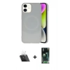 MARSİLYAN™- iPhone 11 Kılıf Ufuk Serisi - Siyah 360 Mat Full Body Arka Koruyucu + Kamera Lens Koruma Cam - SF