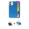 MARSİLYAN™- iPhone 11 Kılıf Ufuk Serisi - Siyah 3D Antistatik Cam Ekran Koruyucu + Kamera Lens Koruma Cam - SF