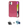MARSİLYAN™- iPhone 11 Kılıf Ufuk Serisi - Siyah 3D Antistatik Cam Ekran Koruyucu + Kamera Lens Koruma Cam - SF