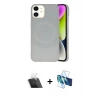 MARSİLYAN™- iPhone 11 Kılıf Ufuk Serisi - Siyah 3D Antistatik Cam Ekran Koruyucu + Kamera Lens Koruma Cam - SF