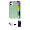 MARSİLYAN™- iPhone 11 Kılıf Ufuk Serisi - Siyah 3D Antistatik Hayalet Cam Ekran Koruyucu + Pers Alüminyum Kamera Lens - LT