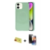 MARSİLYAN™- iPhone 11 Kılıf Ufuk Serisi - Siyah 3D Antistatik Mat Seramik Nano Ekran Koruyucu + Rainbow Kamera Lens Koruma Cam - KI