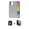 MARSİLYAN™- iPhone 11 Kılıf Ufuk Serisi - Siyah 3D Antistatik Mat Seramik Nano Ekran Koruyucu + PVD Metal Kamera Lens - MI