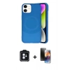 MARSİLYAN™- iPhone 11 Kılıf Ufuk Serisi - Siyah 3D Antistatik Mat Seramik Nano Ekran Koruyucu + PVD Metal Kamera Lens - MI
