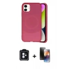 MARSİLYAN™- iPhone 11 Kılıf Ufuk Serisi - Siyah 3D Antistatik Mat Seramik Nano Ekran Koruyucu + PVD Metal Kamera Lens - MI