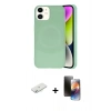 MARSİLYAN™- iPhone 11 Kılıf Ufuk Serisi - Siyah 3D Antistatik Mat Seramik Nano Ekran Koruyucu + Renkli Kamera Lens Koruma Cam - SI