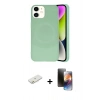 MARSİLYAN™- iPhone 11 Kılıf Ufuk Serisi - Siyah 3D Antistatik Mat Seramik Nano Ekran Koruyucu + Renkli Kamera Lens Koruma Cam - TU