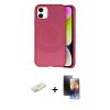 MARSİLYAN™- iPhone 11 Kılıf Ufuk Serisi - Siyah 3D Antistatik Mat Seramik Nano Ekran Koruyucu + Renkli Kamera Lens Koruma Cam - TU