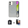 MARSİLYAN™- iPhone 11 Kılıf Ufuk Serisi - Siyah 3D Antistatik Mat Seramik Nano Ekran Koruyucu + PVD Metal Kamera Lens - YL